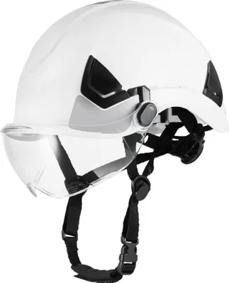 Produktbild von ANSI/ISEA Z89.1-zugelassener Schutzhelm - Sicherheitshelm mit Visier und 6-Punkt-Ratschenaufhängung - verstellbarer und belüfteter Industriehelm - Bauhelm für Industriebau - Arbeitshelm als Arbeitskleidung