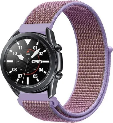 Produktbild von Strap-it Samsung Galaxy Watch 3 45mm Nylon Armband (Lila)