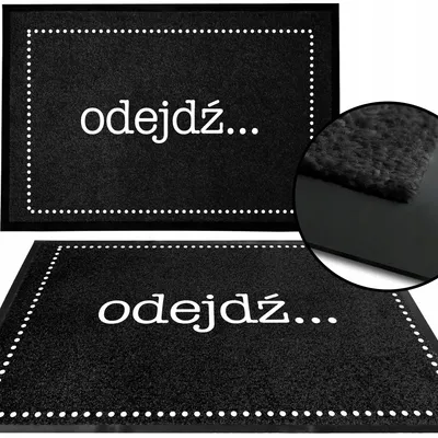 Produktbild von TabPrint Monochrom Schwarze Fußmatte 40x60 cm ODEJDŹ