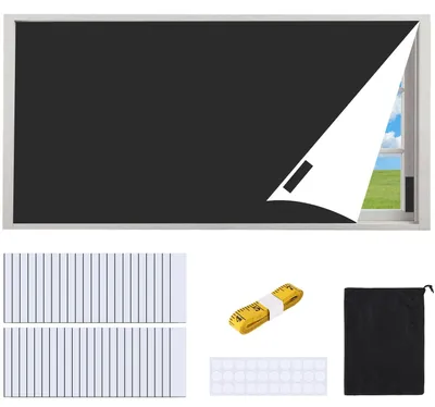 Rolgordijn ohne Bohren, 400x148 cm, blickdicht, Schwarz