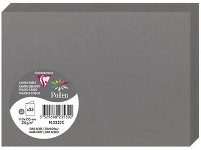 Produktbild von Clairefontaine Doppelkarte C6 210g dunkelgrau
