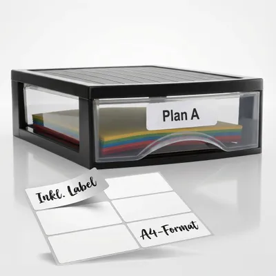 Produktbild von Schubladenbox A4 mit 1 Schublade inkl. Aufkleber