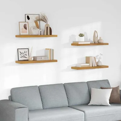 Obrázok produktu pre Maison Exclusive – Nástenná polička, 4 kusy, béžová, 90 x 23,5 x 3,8 cm, drevovláknitá doska