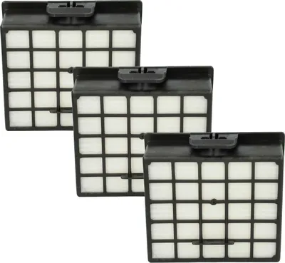 Produktbild von vhbw 3x Staubsaugerfilter kompatibel mit Siemens VBBS600V00, VS06A110, VS06, VS06G, VSX 32000-32999, VS06A111 Staubsauger - HEPA-Filter Schwarz Weiß