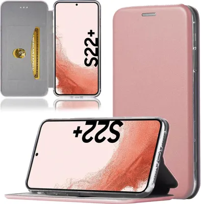 Produktbild von Handy Schutz Hülle für Samsung Galaxy S22 Plus Handytasche mit Magnetdeckel Kartenfach und Standfunktion Klapphülle Rosegold