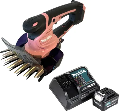 Zdjęcie produktu dla Akumulatorowe nożyce do trawy Makita UM 600 DSMP 12 V maks. 160 mm różowe + 1x akumulator 4,0 Ah + ładowarka