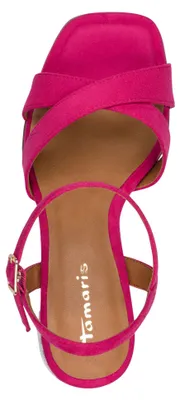Produktbild von Tamaris Damen Sandalette mit gekreuzten Riemchen und Karree Spitze 1-28362-46, Größe:39 EU, Farbe:Pink