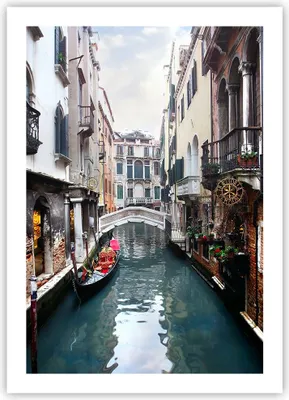 Produktbild von Poster - Poster ohne Rahmen - Boot Brücke Tourismus Venedig - 50x70 cm - Wand Bild - Wanddeko - Wandbilder - Kunstposter - Wandposter - Bilder - Kunstdruck - Wandbild - P2XPA50x70-2157