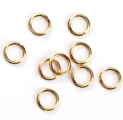 Produktbild von 10 Stück 6mm Edelstahl Binderinge Rund Vergoldet Biegeringe Kette basteln diy…