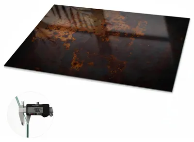 Produktbild von Glas Tischplatte 120x80 cm – Tischauflage aus gehärtetem Glas – Glasplatte für Esstisch – Küchentischplatte aus Glas – Tischschutz Glas modern – Dekorative Glasplatte – Pflegeleichte Glastischplatte – Sicherheitsglas Tischplatte – Industrielle Textur, KI-generiertes Bild