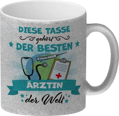 Produktbild von Beste Ärztin der Welt Glitzer-Kaffeebecher