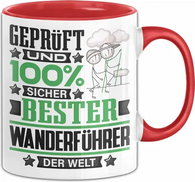 Produktbild von Wanderführer Geschenk Lustiger Spruch für Wanderführer Geschenkidee Bester Wanderführer Der Welt (Rot)