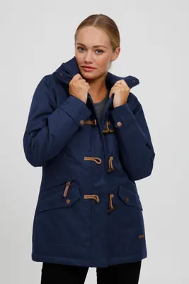 Produktbild von OXMO OXBrooke Damen Winterparka Parka Mantel Im Dufflecoat Stil mit Kapuze
