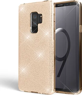 Produktbild von NALIA Handy Hülle für Samsung Galaxy S9 Plus, Glitzer Case Cover Tasche Bumper Gold