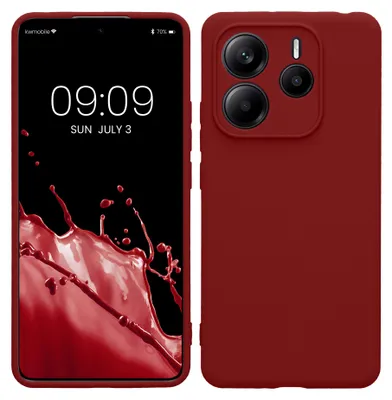 Produktbild von kwmobile Handyhülle für Xiaomi Redmi Note 14 5G (Nicht für 4G) Hülle - weiches Handy Silikon Case - Schutzhülle Cover - Rhabarber Rot