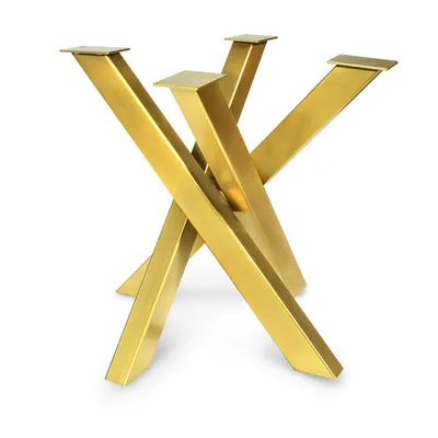 Produktbild von Magnetic Mobel Tischgestell Orion (S -Size 77X77x71 cm, Golden ) Design Kreuzgestell Schwerlast Massiv Tischkufen Stahl Tischbeine Metall Profil 8X4 Cm