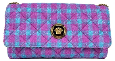 Image de Versace sac Polyester à carreaux, bandoulière chaîne, Méduse