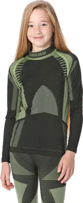 Produktbild von Ladeheid Kinder Mädchen Jungen Thermoaktives Langarm Shirt LASS0008 (Schwarz/Grün, 122-128)