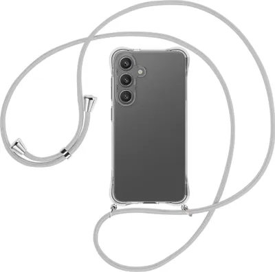 Produktbild von Handykette Backcover-Schutzhülle mit Band (Metall silberfarben) für Samsung S25 - silbergrau