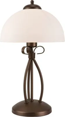 Obrázek produktu pro Noční lampa 43 cm E27 bílá hnědá skleněná kovová rustikální stolní lampa