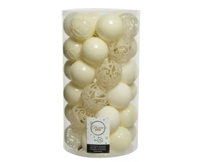 Zdjęcie produktu dla Kugeln bruchfest Wollweiss dia6cm glanz, matt, Glitter