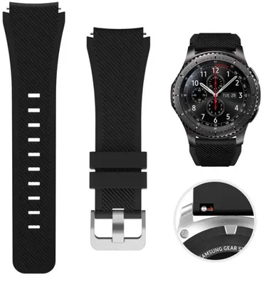 Obrázek produktu pro Go Go Gadget – Řemínek na hodinky – Řemínek pro chytré hodinky – Silikon – Černá barva – Vhodné pro hodinky Samsung Galaxy Watch – 46 mm