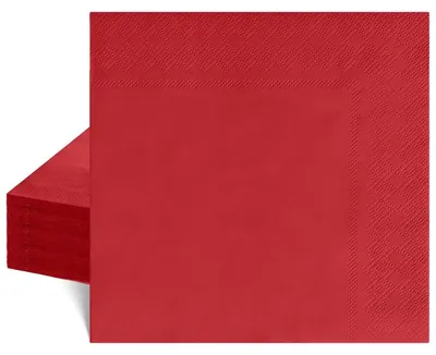Image de Serviettes rouges, 3 épaisseurs, 33 x 33 cm, paquet de 40