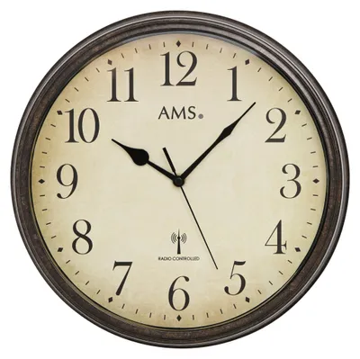 Produktbild von AMS Funk-Wanduhr, Funkwerk , D32x5cm, 5962