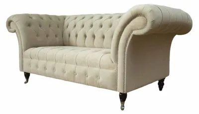 Zdjęcie produktu dla Dwuosobowa sofa tapicerowana 2 siedziska tkanina Chesterfield nowy