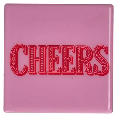 Produktbild von Gift Company Glasuntersetzer Love Tiles Cheers Rosa
