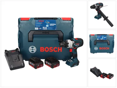 Immagine prodotto di Bosch GSR 18V-150 C Trapano avvitatore professionale a batteria 18 V 150 Nm Biturbo Brushless + 2x batteria ricaricabile 5,0 Ah + caricabatterie + L-Boxx