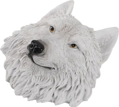 Zdjęcie produktu dla 3D Symulacja Statuetki Głowy Zwierząt Dekor ścienny Żywica Unikalne Wykwintne Statuetki Głowy Zwierząt Wisząca Rzeźba do Baru Domowego Biały Wilk