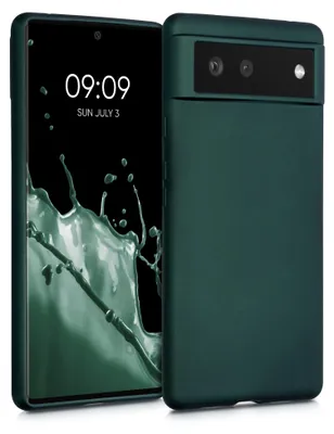 Produktbild von kwmobile Handyhülle für Google Pixel 6 Hülle - Silikon Case metallisch schimmernd - Schutzhülle Cover - Metallic Petrol