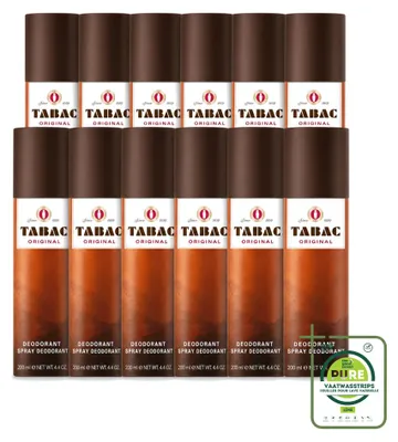 Image de 12 sprays déodorants anti-transpirants "Tabac Original", 200 ml - Lot de 12