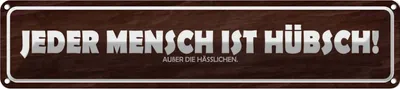 Immagine prodotto di vianmo Insegna di latta 10x46 cm jeder Mensch ist hübsch außer