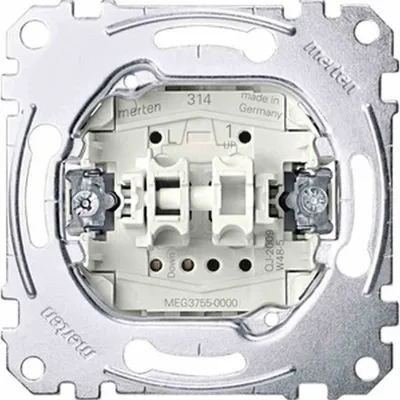 Obrázek produktu pro Merten MEG3755-0000, Tlačítkový spínač, 1P, Metalická, IP20, 250 V, 10 A