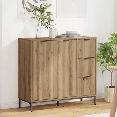 Zdjęcie produktu dla vidaXL Kredens dębowy Artisan 89,5 x 33 x 82 cm Materiał drewnopochodny