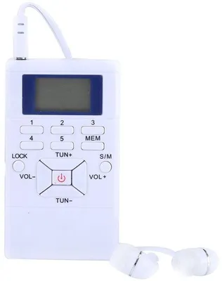 Productafbeelding van Mini FM-radio - Draagbaar radio - Geschikt voor in de douche - Klein formaat - Ondersteunt vervangbare batterij - Wit