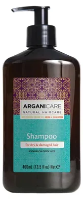 Produktbild von Arganicare Argan Oil & Shea Butter Shampoo, 400 ml, Shampoo, Frauen, beschädigtes Haar, trockenes Haar, Reparatur, Revitalisierend, Glanz, Glättend, Weichmachend, Pumpenflasche