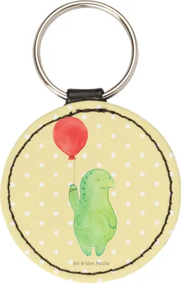 Produktbild von Mr. & Mrs. Panda Anhänger Schildkröte Luftballon - Gelb Pastell - Geschenk, Taschenbaumler, Jahrmarkt, glücklich, schlüsselbund, mini schlüsselanhänger, Schildkröten