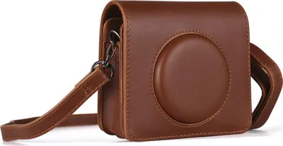 Imagen del producto de Funda portátil instantánea para cámara, estuche de cámara de estilo retro, fabricada en cuero sintético (PU), ideal para transportar y proteger modelos Kodak C300R/Mini Shot 3, con correa para el hombro ajustable