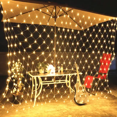 Obrázok produktu pre Jiubiaz LED svetelná sieť vonkajšia a vnútorná s 8 svetelnými režimami Svetelná reťaz Sieť IP44 Vodotesné pre Vianoce Halloween Záhrada Svadobná párty Teplá biela 4,5x1,6 m