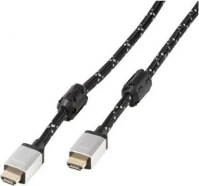 Produktbild von ViVanco™Premium Ultra HD High Speed, 2 m, HDMI Typ A (Standard), HDMI Typ A (Standard), 48 Gbit/s, Audio Return Channel (ARC), Aluminium, Schwarz, Weiß