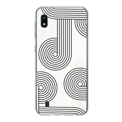 Produktbild von MuchoWow® Handyhülle Schutzhülle Hülle für Samsung Galaxy A10 Abstrakt - Schwarz - Weiß - Kreis Silikon Softcase Handy Hülle - Schutzhülle