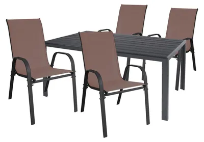 Produktbild von Gartengarnitur Sitzgarnitur 5-teilig 150x80cm Aluminium Non-Wood