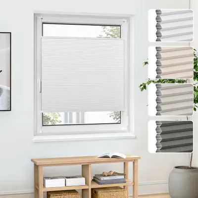 Produktbild von Wabenplissee Thermo Weiß 85x180cm Verdunkelnd Ohne Bohren Hitzeschutz Pure Jalousiescout