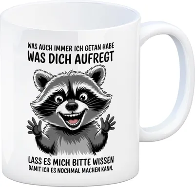 Produktbild von Waschbär Humor Spruch Kaffeebecher für Kollegen
