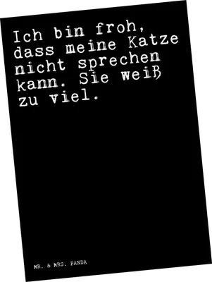 Produktbild von Mr. & Mrs. Panda Postkarte Ich bin froh, dass... - Schwarz - Geschenk, bildkarte, Sprüche, Ansichtskarte, Freundin, Herrchen, Ansichtskarten, lustig, Postkarten, Frauchen