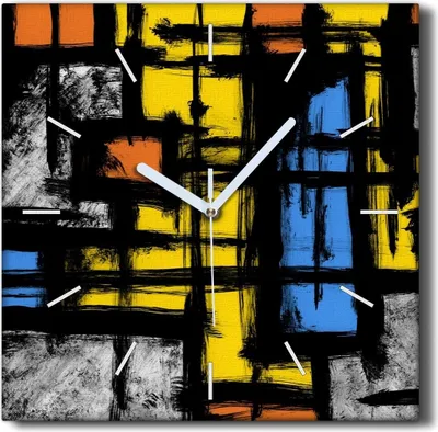 Produktbild von Coloray Hodiny Unikátní 30x30 cm  Tiché hodiny Pro obývací pokoj a kuchyň Nástěnné hodiny Plátno Černé ručičky hodin - Východ slunce nad jezerem