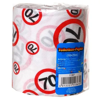 Produktbild von 1 Rolle Toilettenpapier 70 Jahre Geschenk fuer den Geburtstag Laenge 25m Klopapier